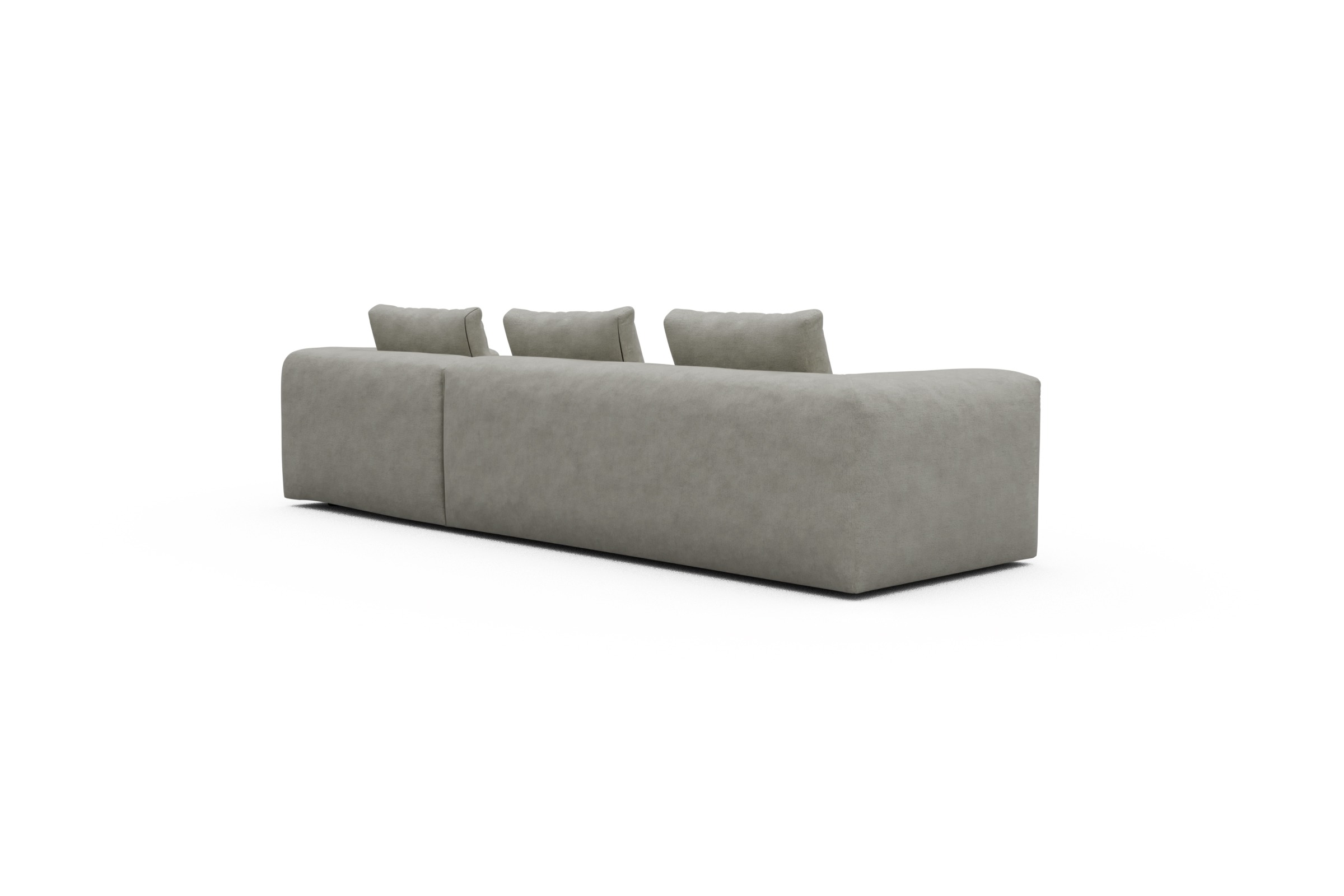 Ecksofa Fred Chaiselongue rechts mit 2,5-Sitzer Carreno-Moon-Stone-White