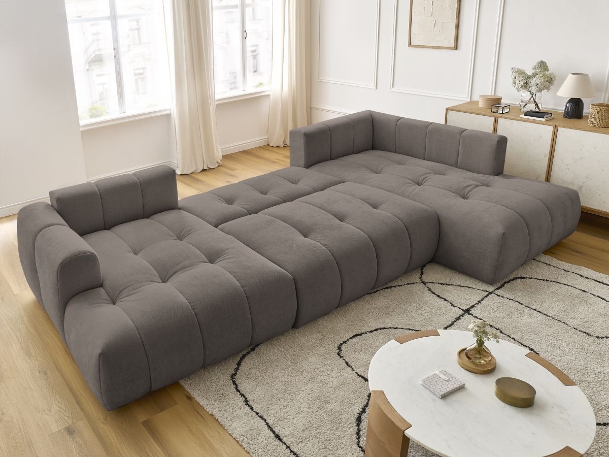Bobochic Fuji Wohnlandschaft Stoff Taupe Ecke links