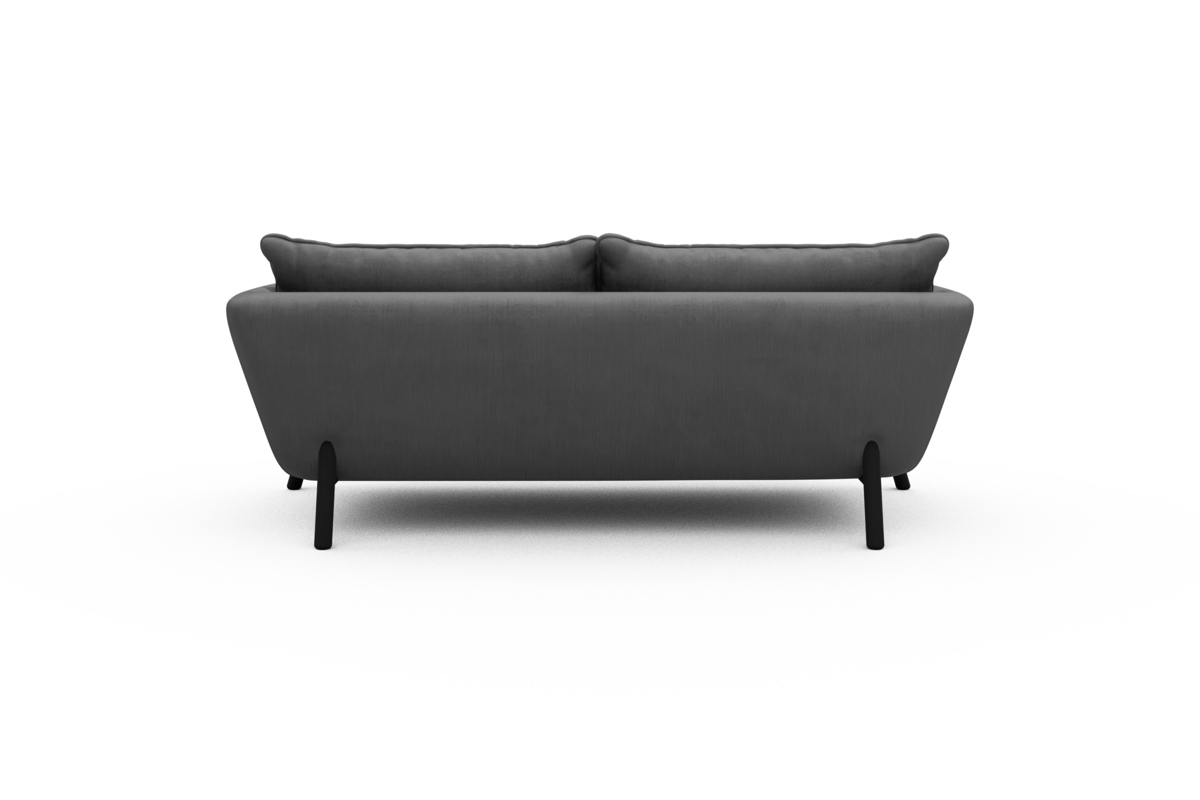 Sofa Emil PREMIUM 2-Sitzer Beinfarbe Eiche Schwarz Cordufine-Grey