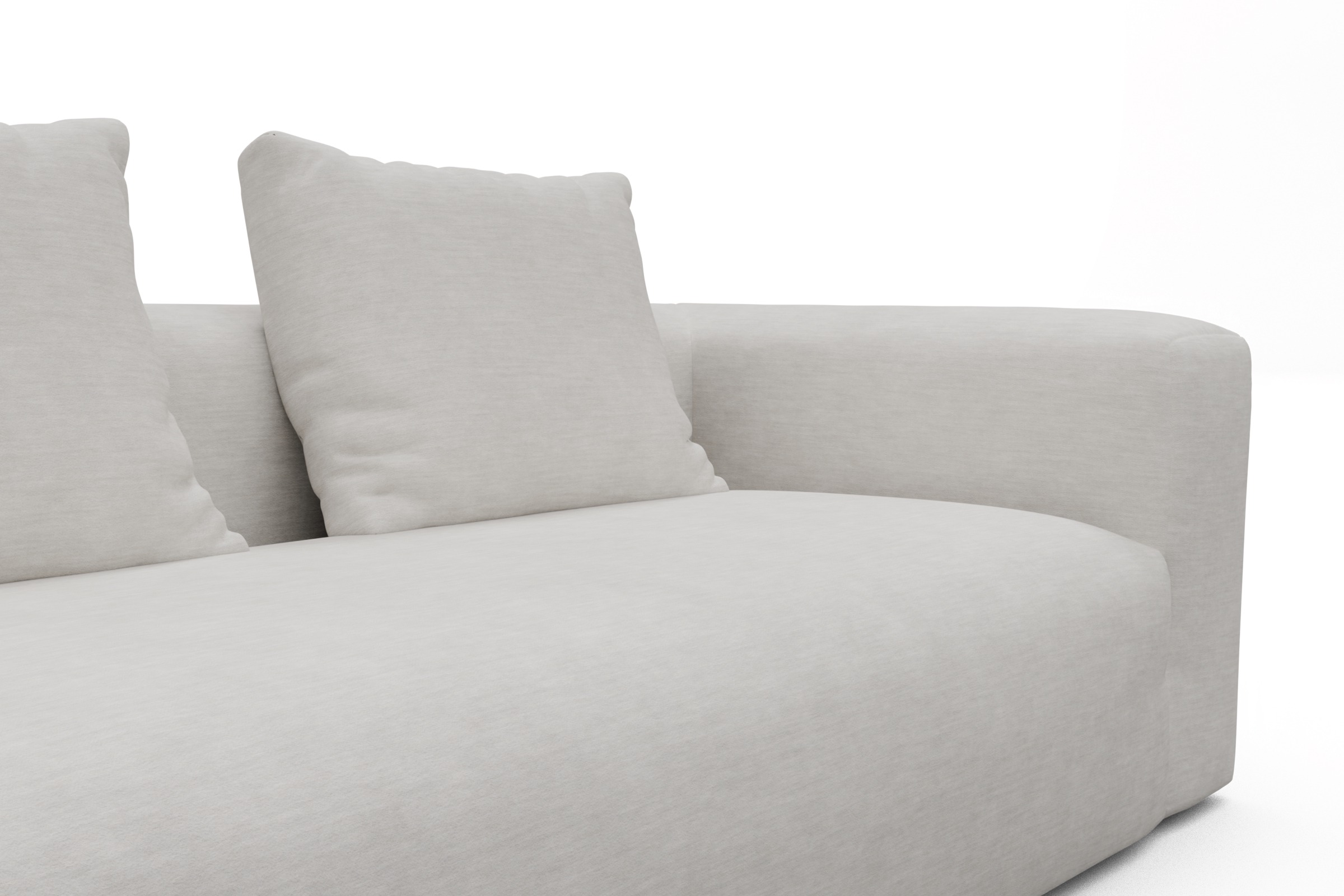 Wohnlandschaft Fred mit 2-Sitzer und Chaiselongue beidseitig Vivus-Dusty-Off-White