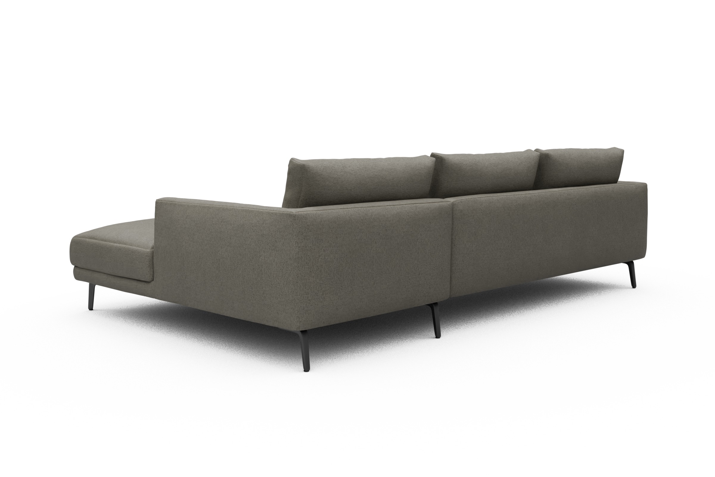 Ecksofa Karl Chaiselongue rechts mit 2,5-Sitzer Denari-Warm-Grey