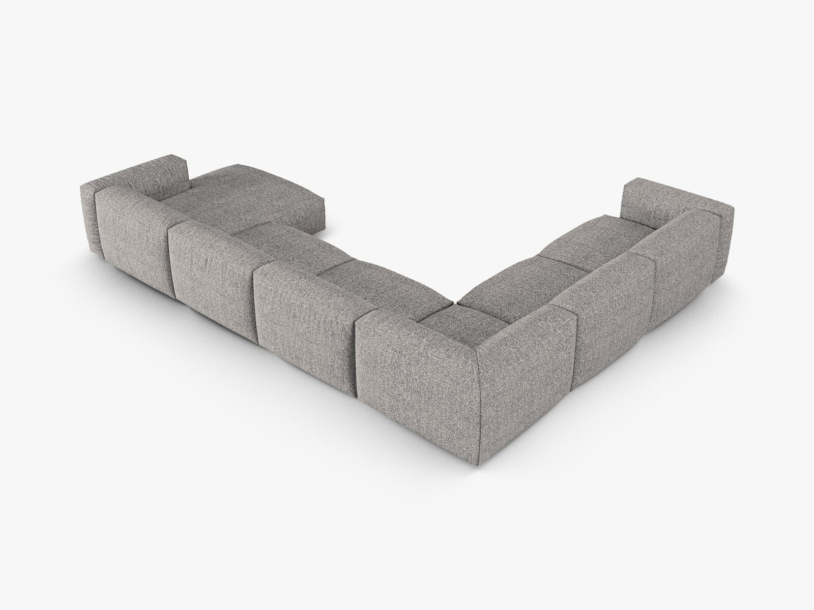 Micadoni modulares Ecksofa XL Martina 6-Sitzer 90cm Sitztiefe Links Boucle Monet Graphit
