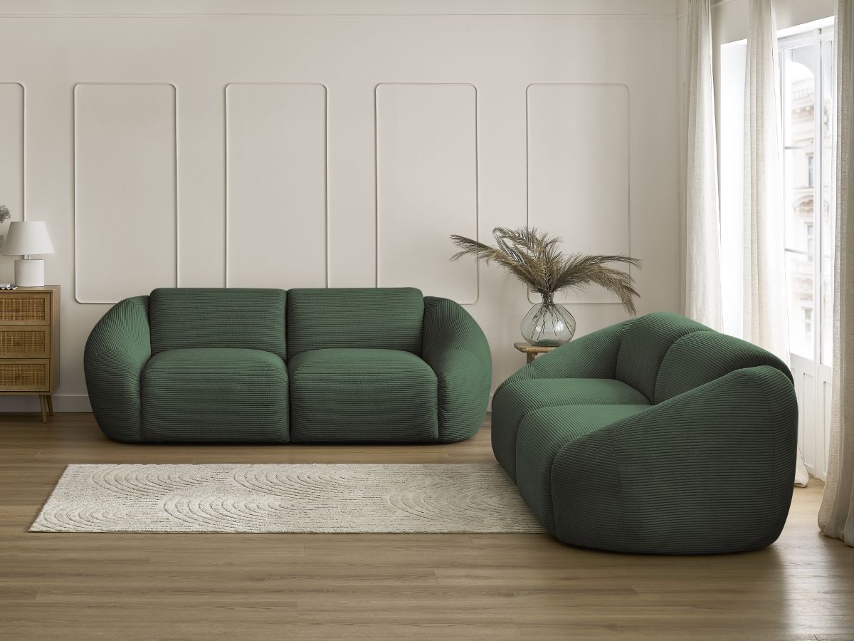 Bobochic Tina Sofa 5-Sitzer Cordsamt Grün