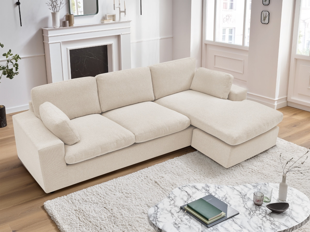 Bobochic Belair Ecksofa 220 × 139 cm Stoff Beige