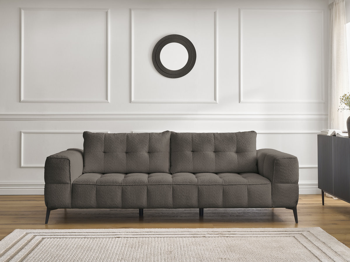 Bobochic Anis Sofa 3-Sitzer Bouclé-Stoff Braun