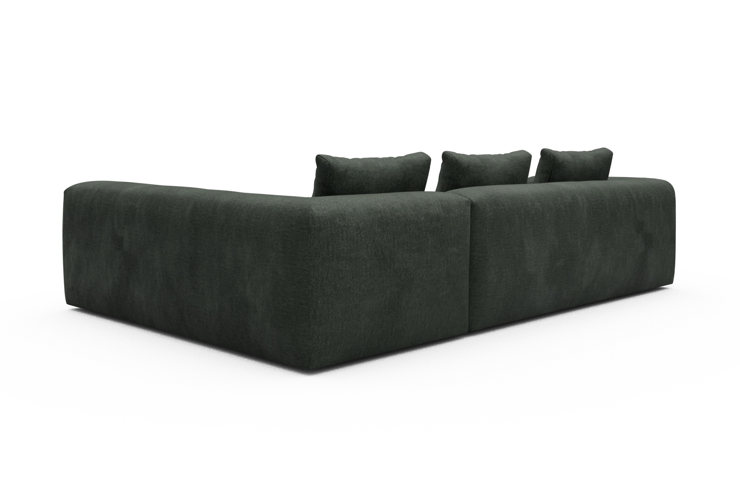 Ecksofa Fred 2x 2,5-Sitzer rechts offen Aivi-Pine-Green