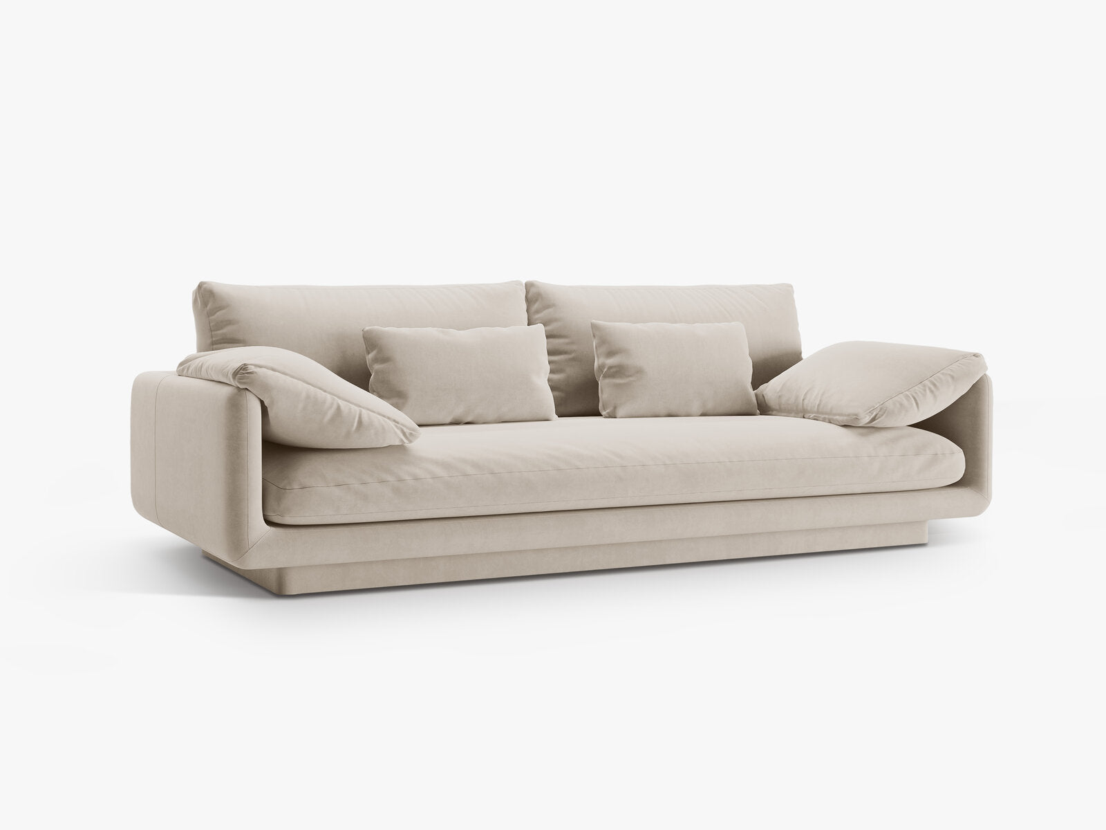 Micadoni Sofa Torino 3-Sitzer Samt Ecru
