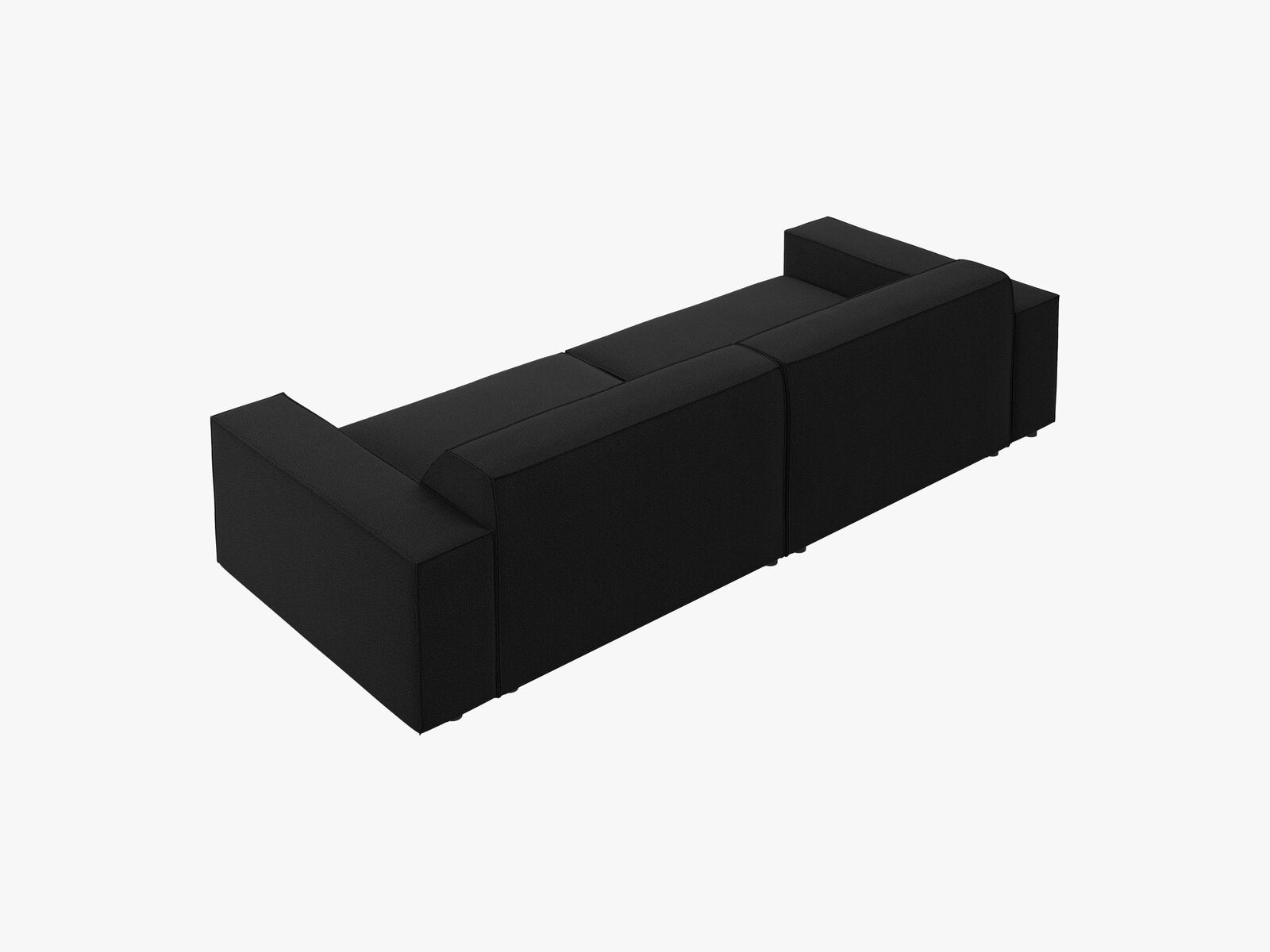 Micadoni 3-Sitzer Sofa Jodie Strukturierter Stoff Megan Schwarz