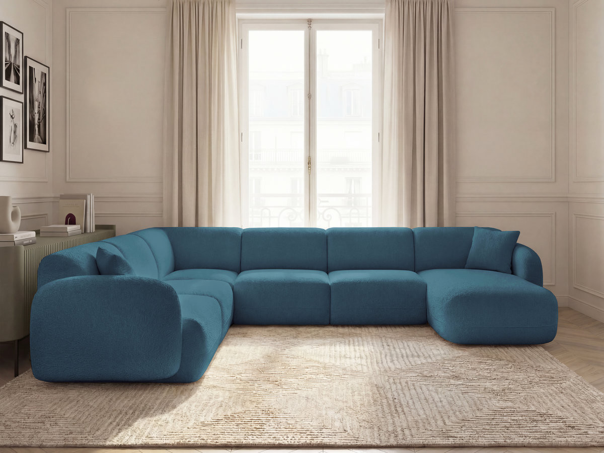 Bobochic Anda Wohnlandschaft Chenille Hellblau Ecke links