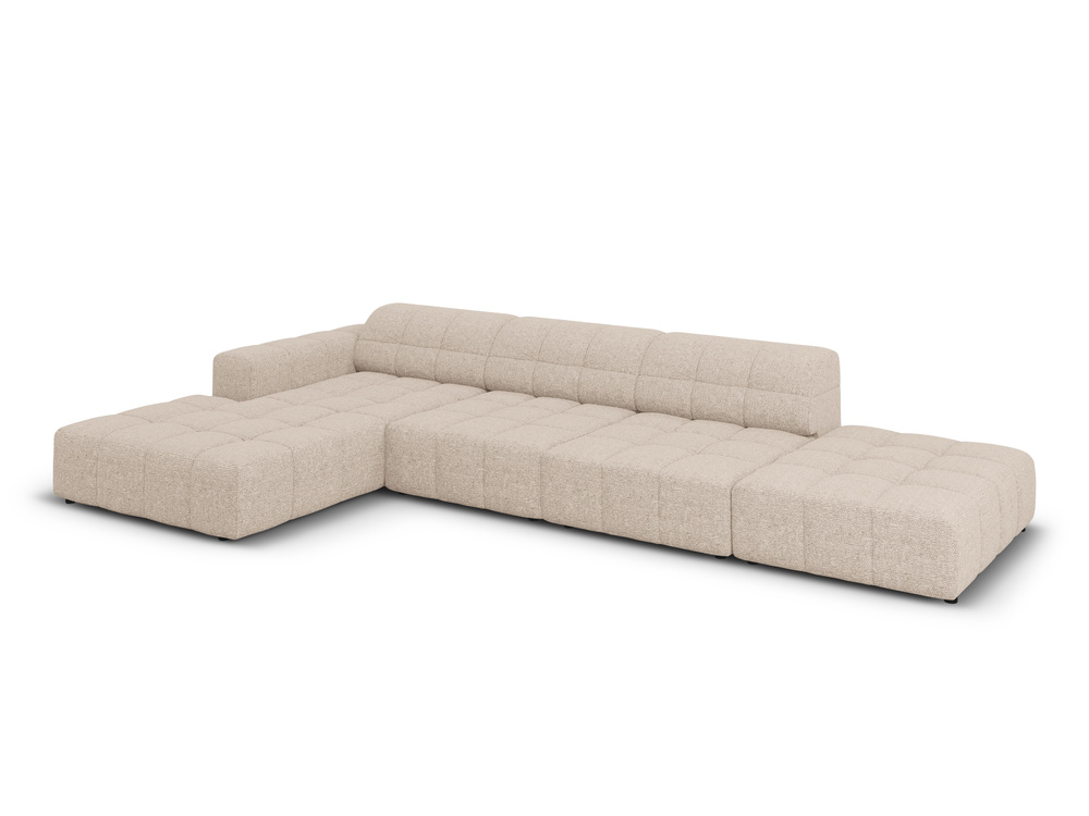 Cosmopolitan Design Ecksofa Chicago 5-Sitzer offen Chenille Haga Beige Links