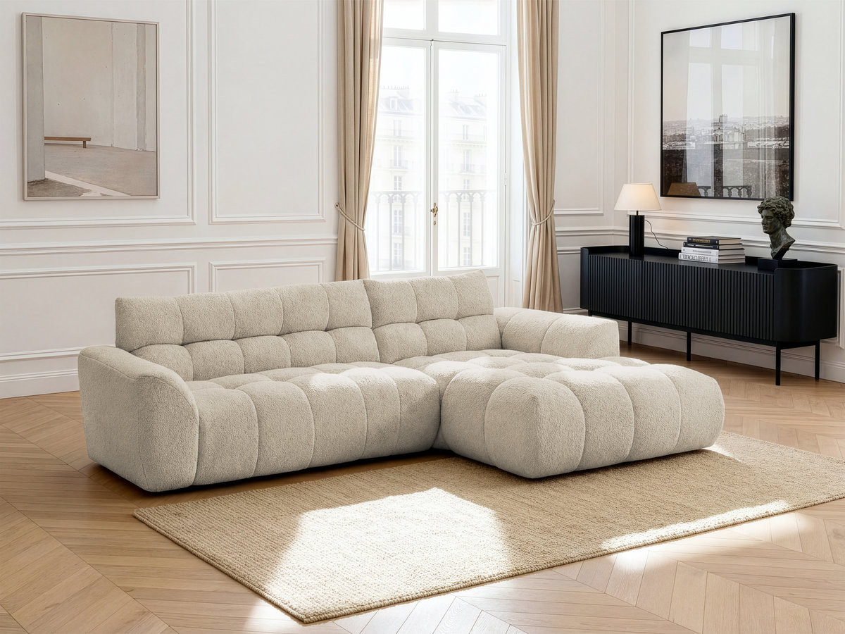 Bobochic Jaya Ecksofa Chenille Beige Ecke rechts
