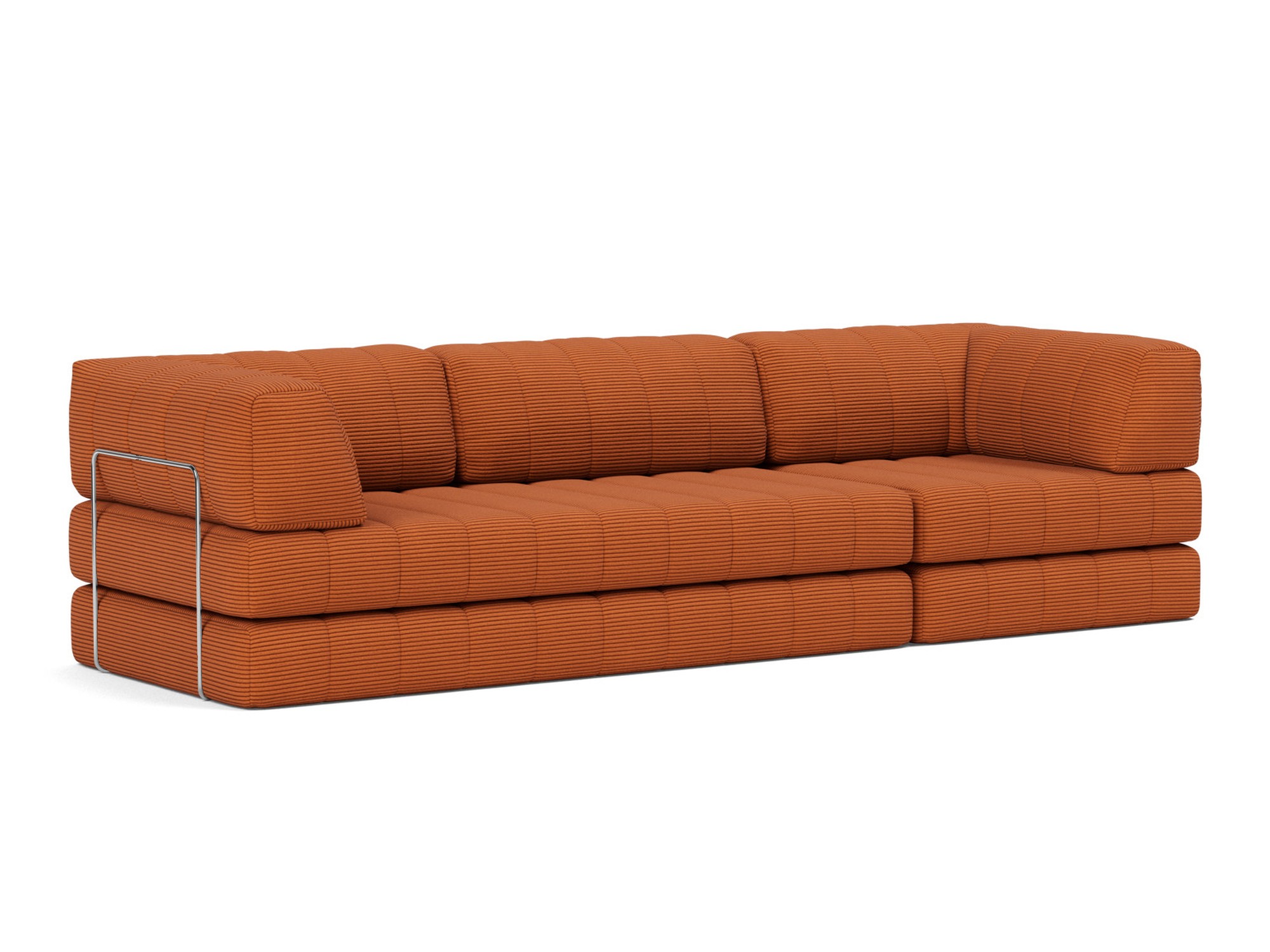 Schlafsofa CozyPad Grand mit Armlehnen Kord Corduroy 595-Burnt-Orange