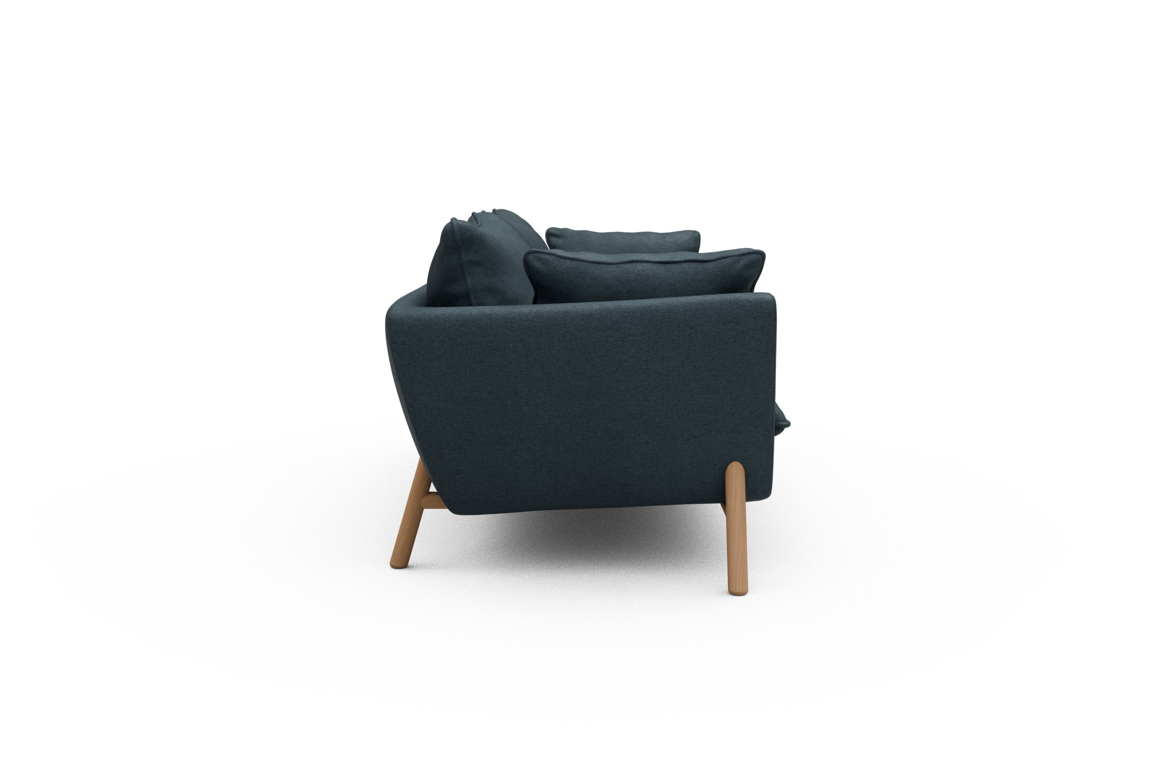 Sofa Emil PREMIUM 3-Sitzer Beinfarbe Eiche Natur Denari-Royal-Blue