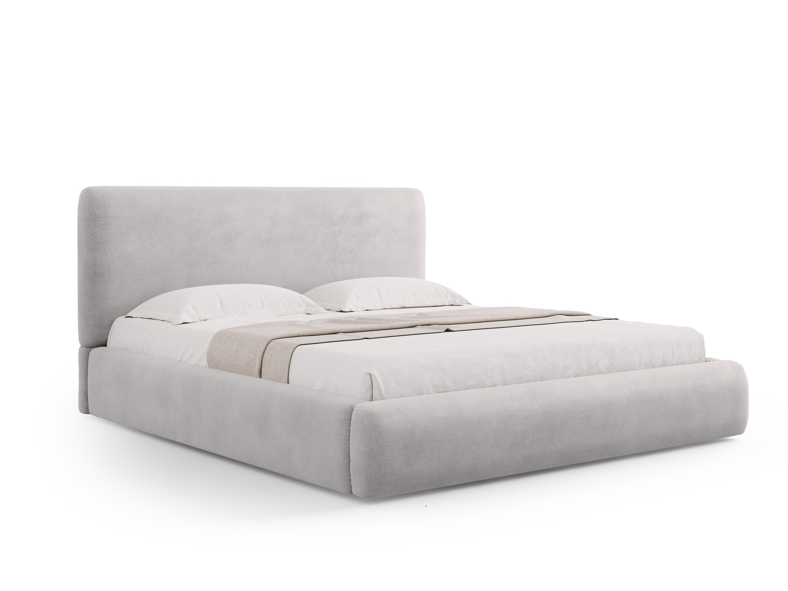 Cosmopolitan Design Stauraumbett mit Kopfteil Colonel 200x200 Chenille Rebel Hellgrau