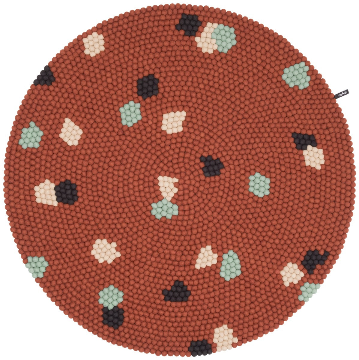 myfelt Terra Rust Filzkugelteppich Rot rund Ø 50 cm