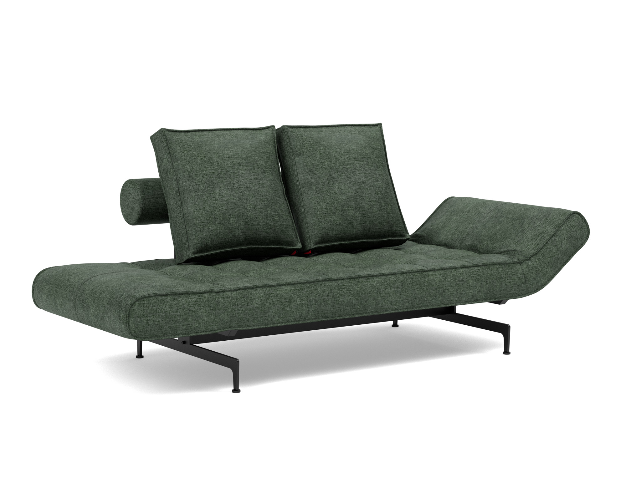 Tagesbett Ghia Flachgewebe Avella 281-Pine-Green Beine Laser schwarz