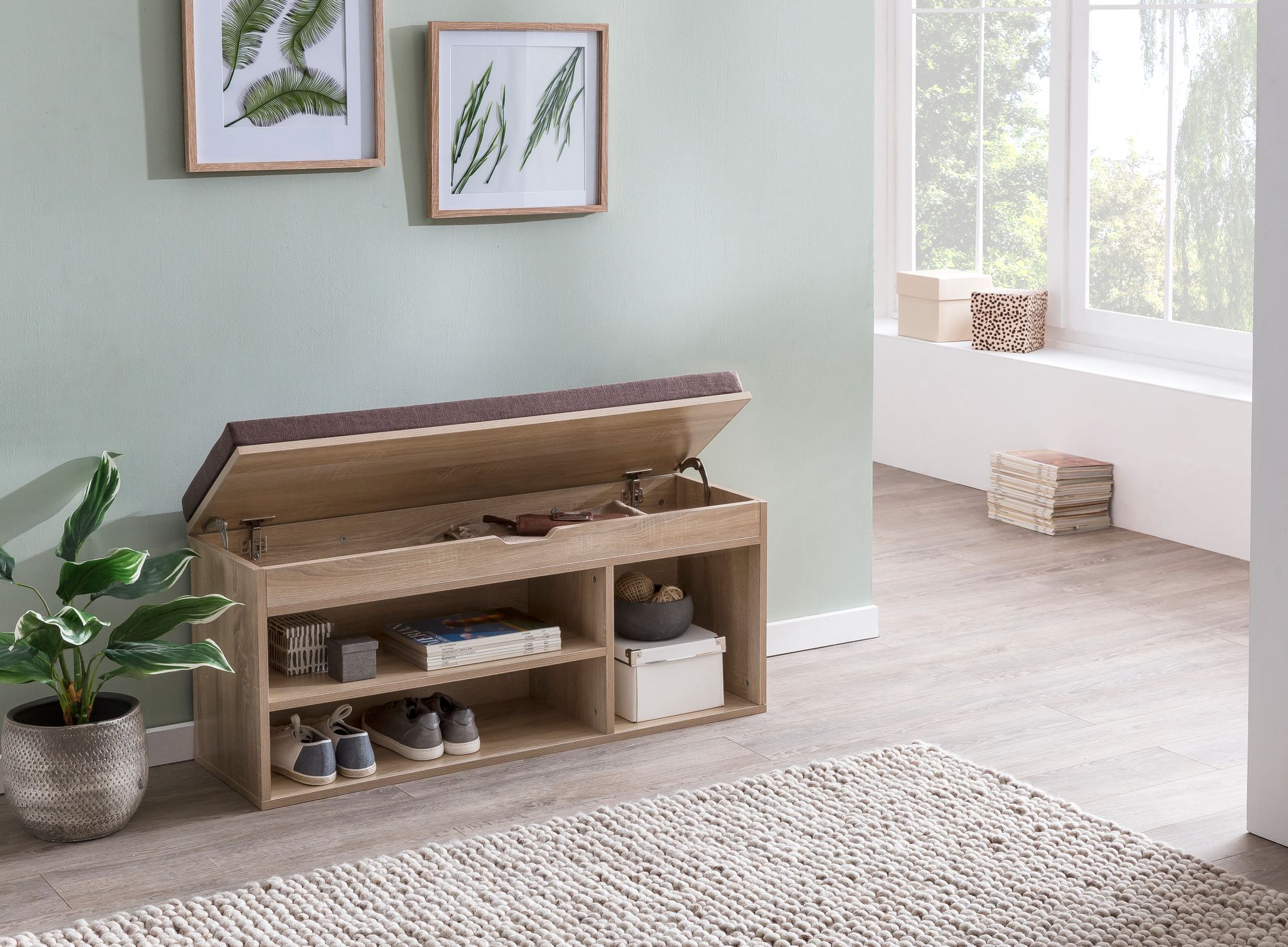 Schuhbank Hrisey Sonoma 104 × 32 × 51 cm