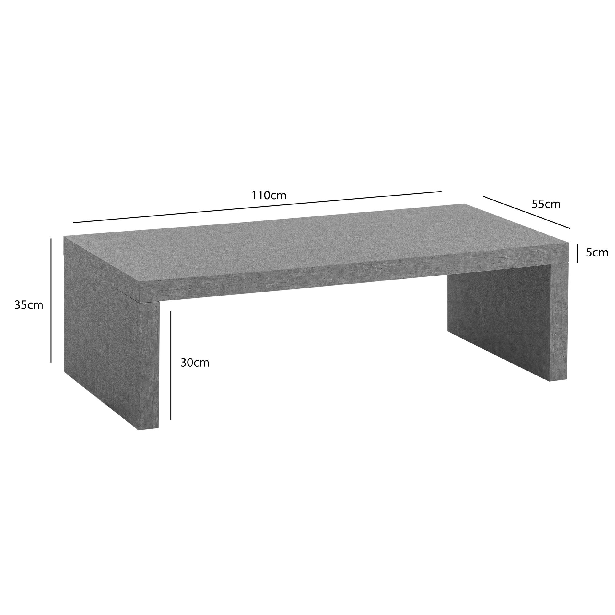 Couchtisch Forsand Grau 110 × 55 × 35 cm