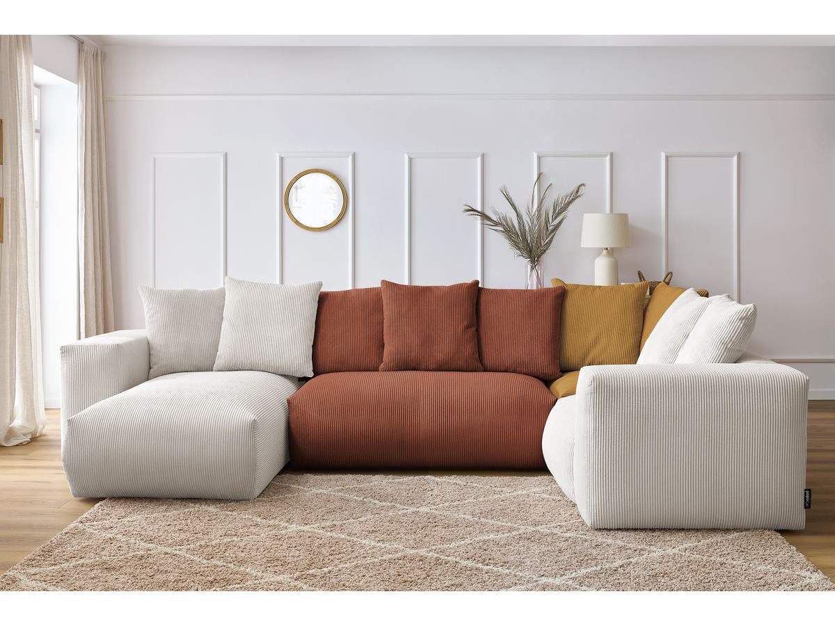 Bobochic Voltaire Wohnlandschaft 356 × 214 cm Cordsamt Mehrfarbig Ecke links