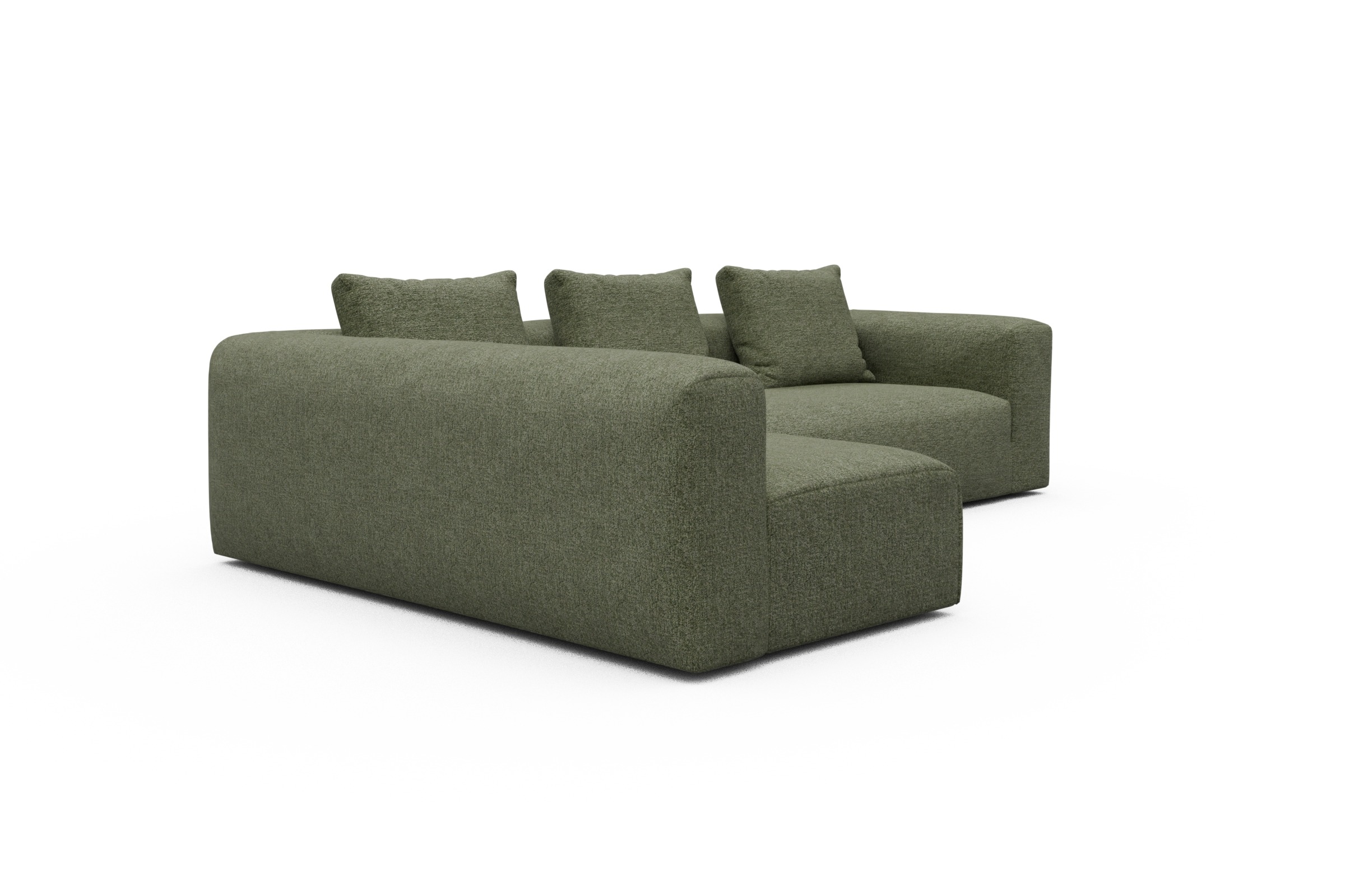 Ecksofa Fred 2x 2,5-Sitzer links offen Carreno-Vivid-Green