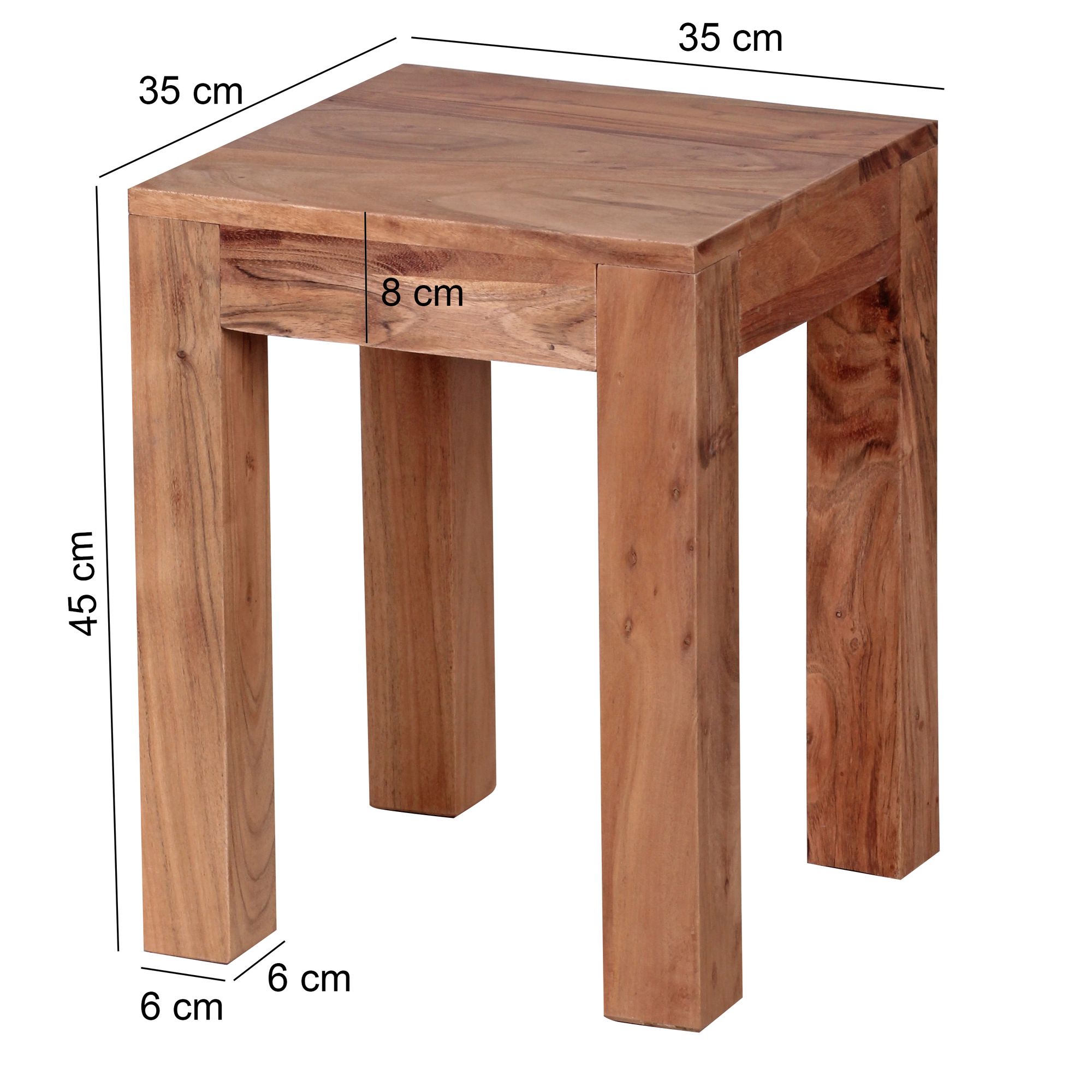 Beistelltisch Aalvik Akazie Massivholz 35 × 35 × 45 cm