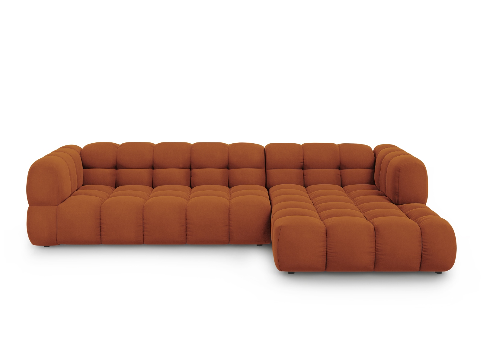 Cosmopolitan Design Ecksofa Sky 4-Sitzer große Version Samt Casino Terrakotta Rechts