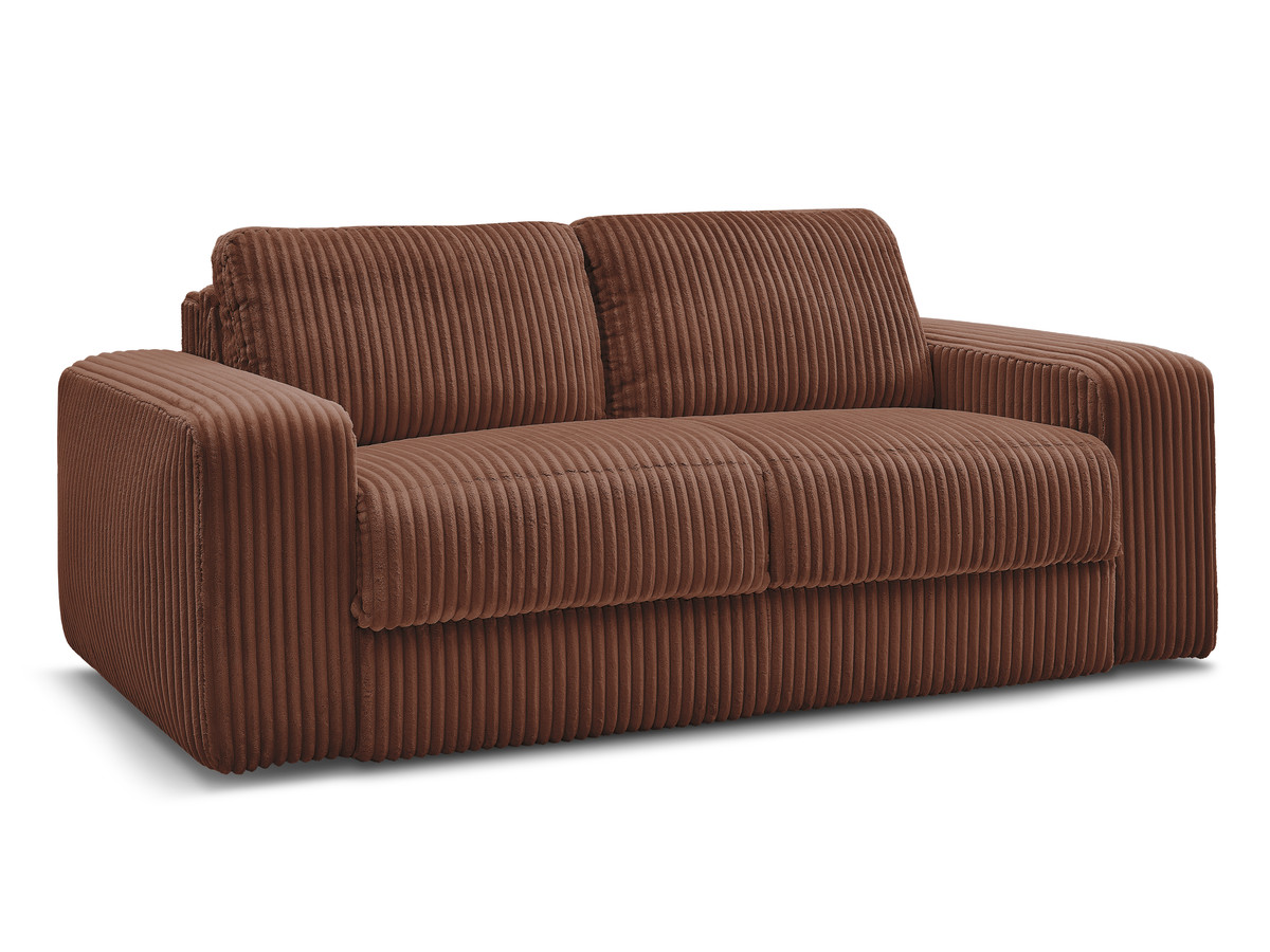 Bobochic Ibiza Schlafsofa 3-Sitzer Cordsamt Orange, Liegefläche 160 × 196 cm