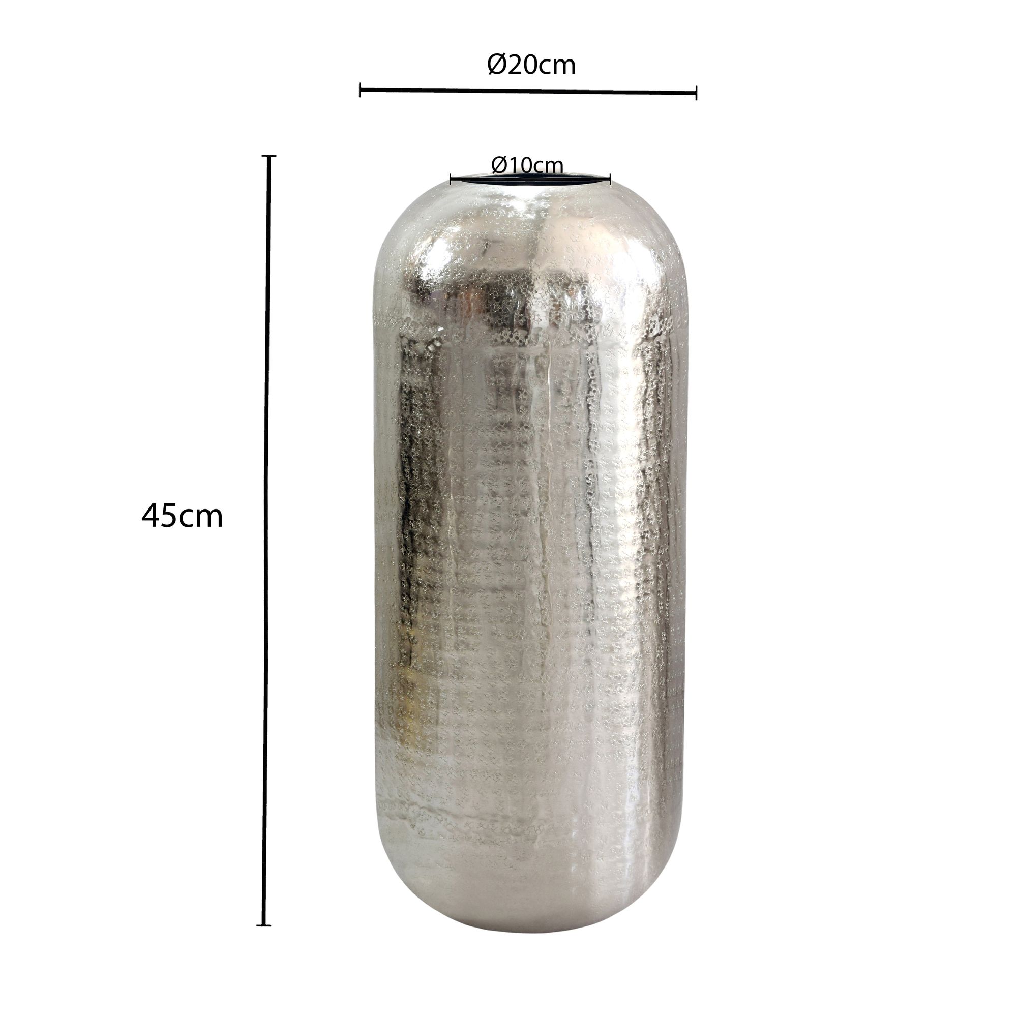 Bodenvase Rekefjord Aluminium Silber Ø 20 cm