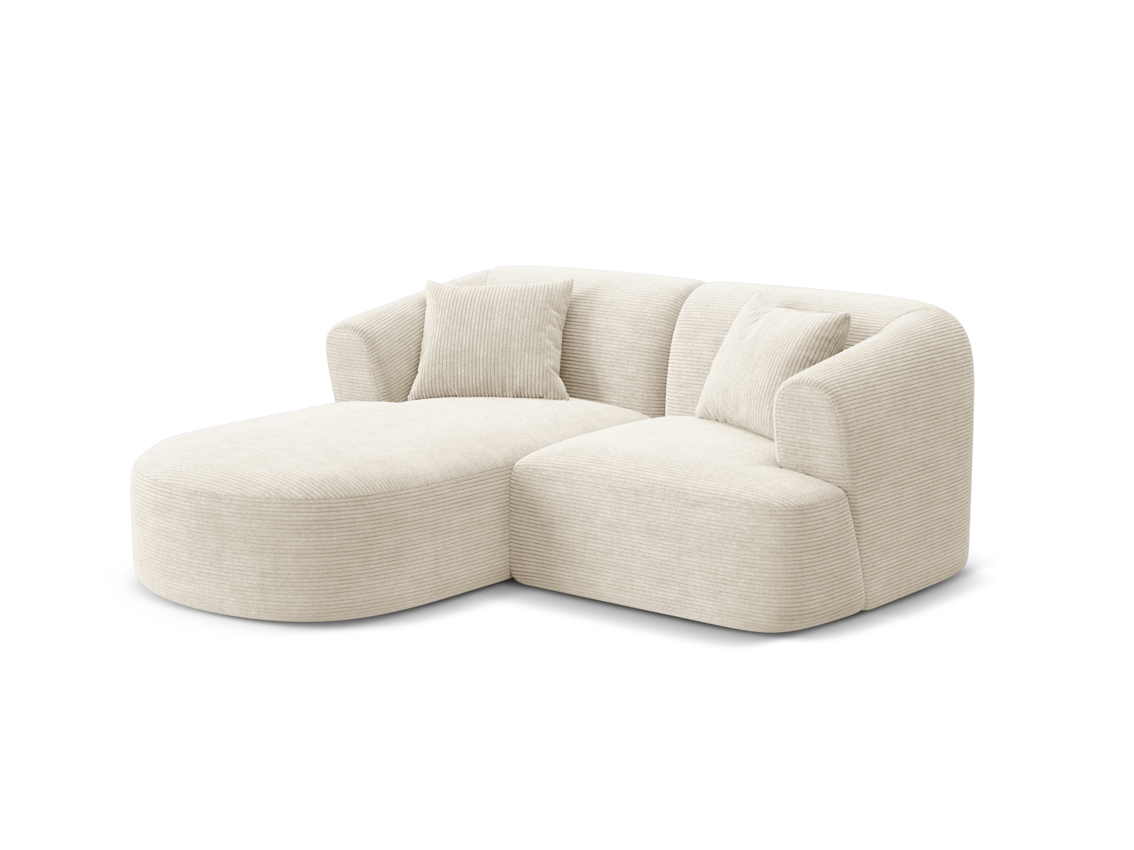 Cosmopolitan Design Ecksofa Campi 3-Sitzer Kord Lincoln D Helles Beige Links