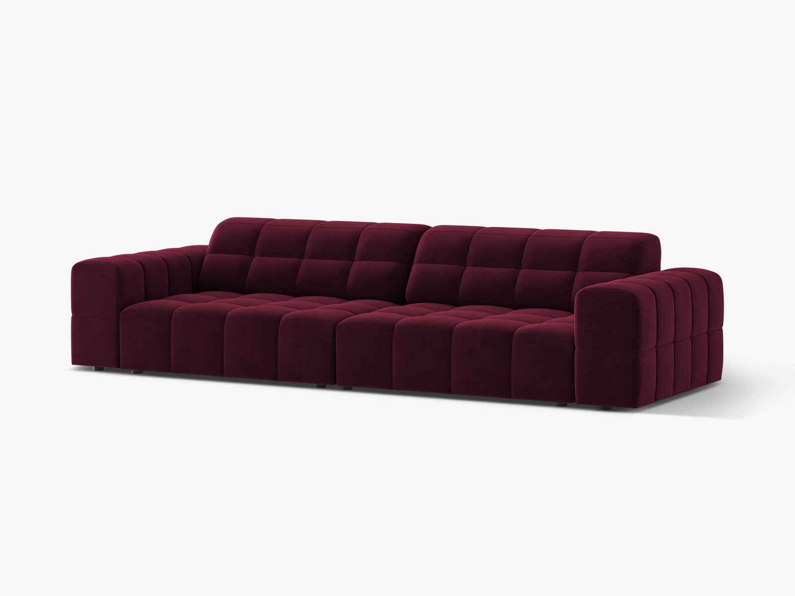 Micadoni Sofa Jennifer 4-Sitzer Samt Venus Burgunder