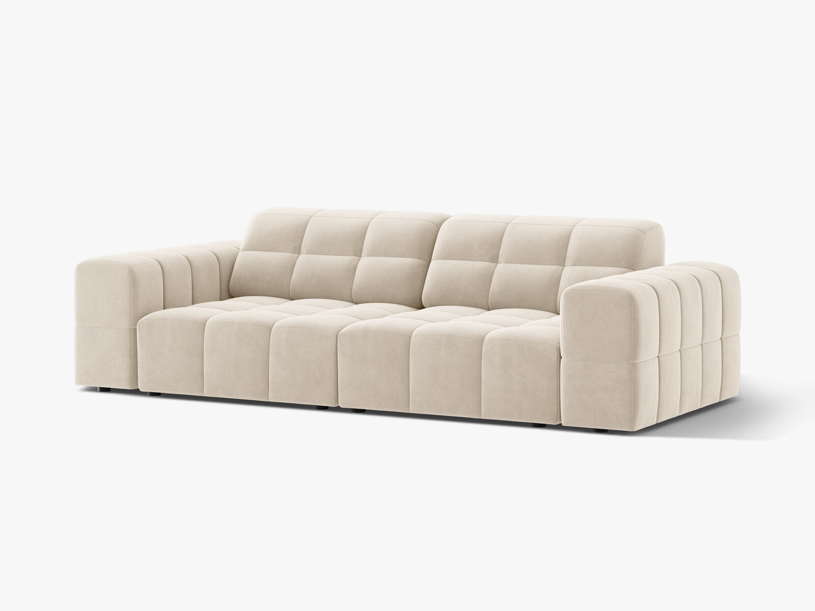 Micadoni Sofa Jennifer 3-Sitzer Samt Bluvel Helles Beige