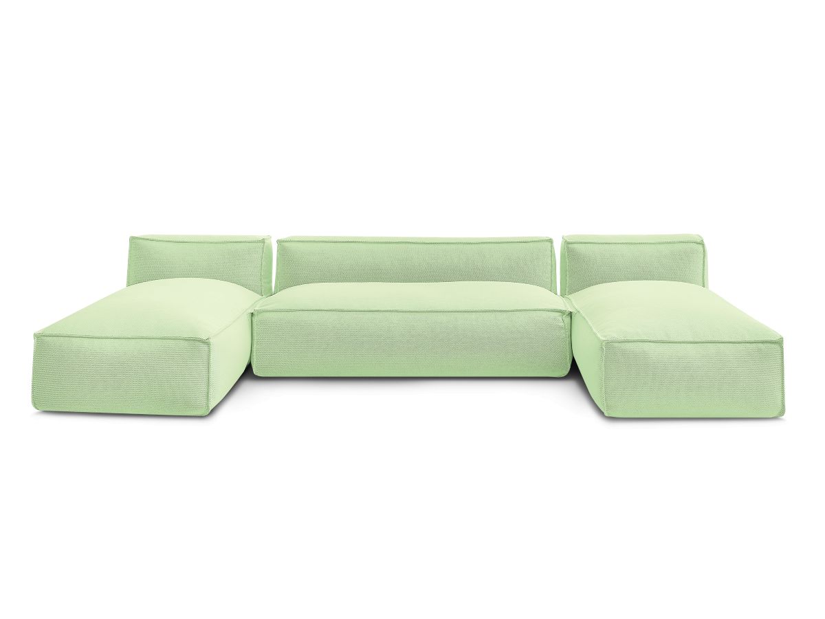 Bobochic Biarritz Gartensofa 4-Sitzer Melange-Stoff Grün