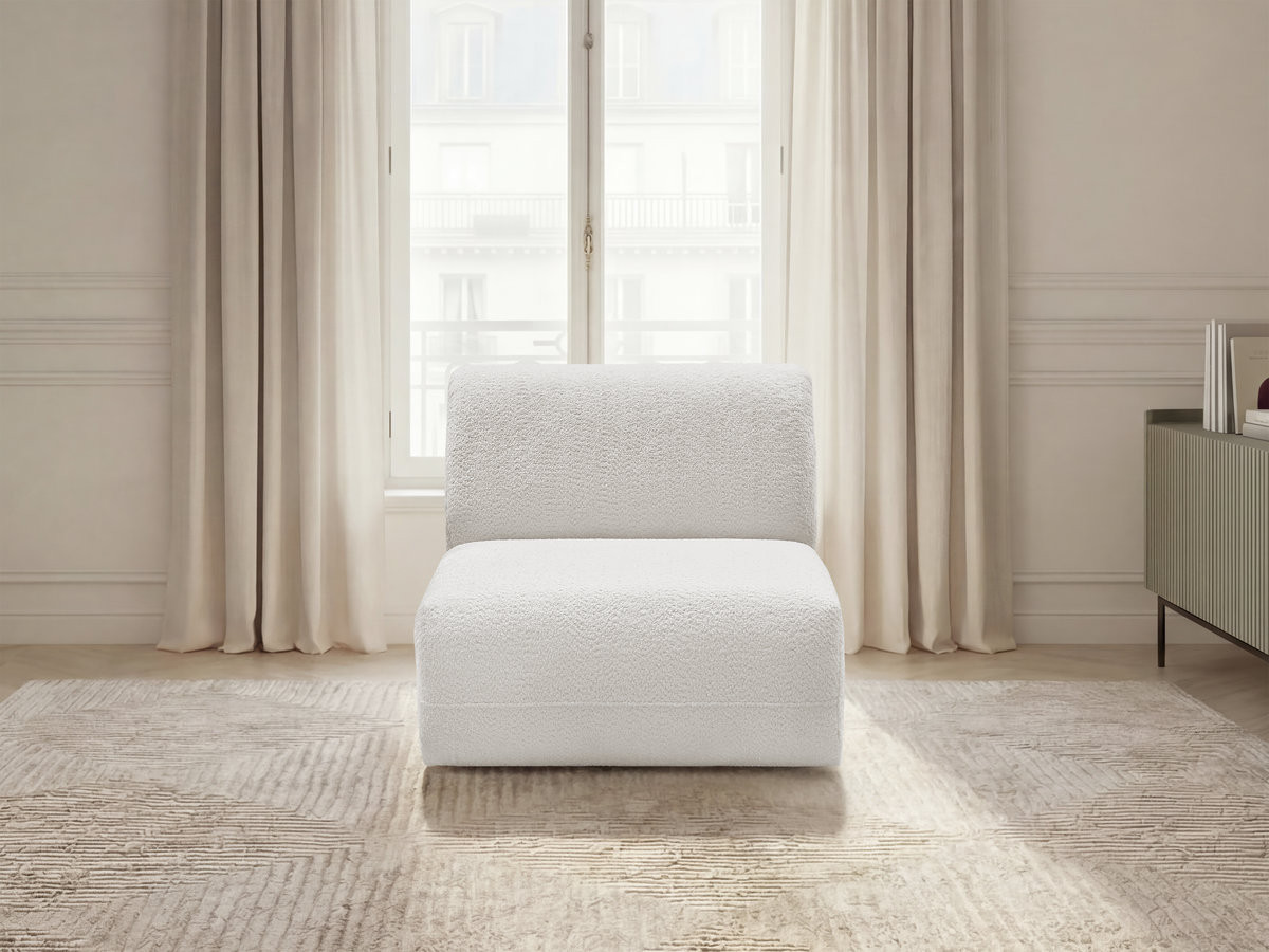 Bobochic Anda Sofamodul 1-Sitzer 84 × 103 cm Chenille Weiß