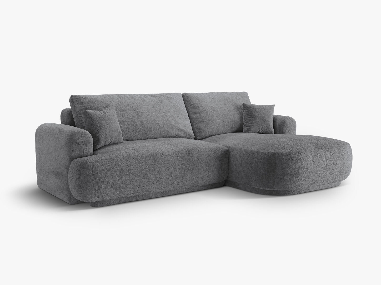 Micadoni Ella Ecksofa 5-Sitzer mit Schlaffunktion Rechts Strukturierter Stoff Sorella Grau