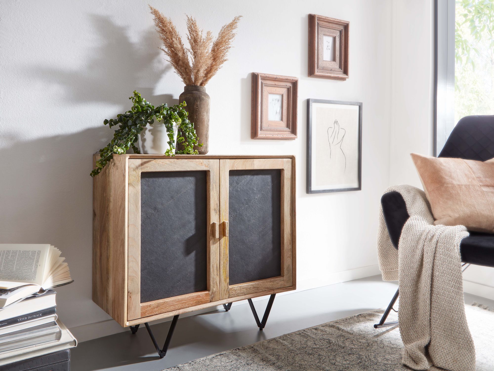 Sideboard Selvogur Mango Massivholz 80 × 35 × 75 cm