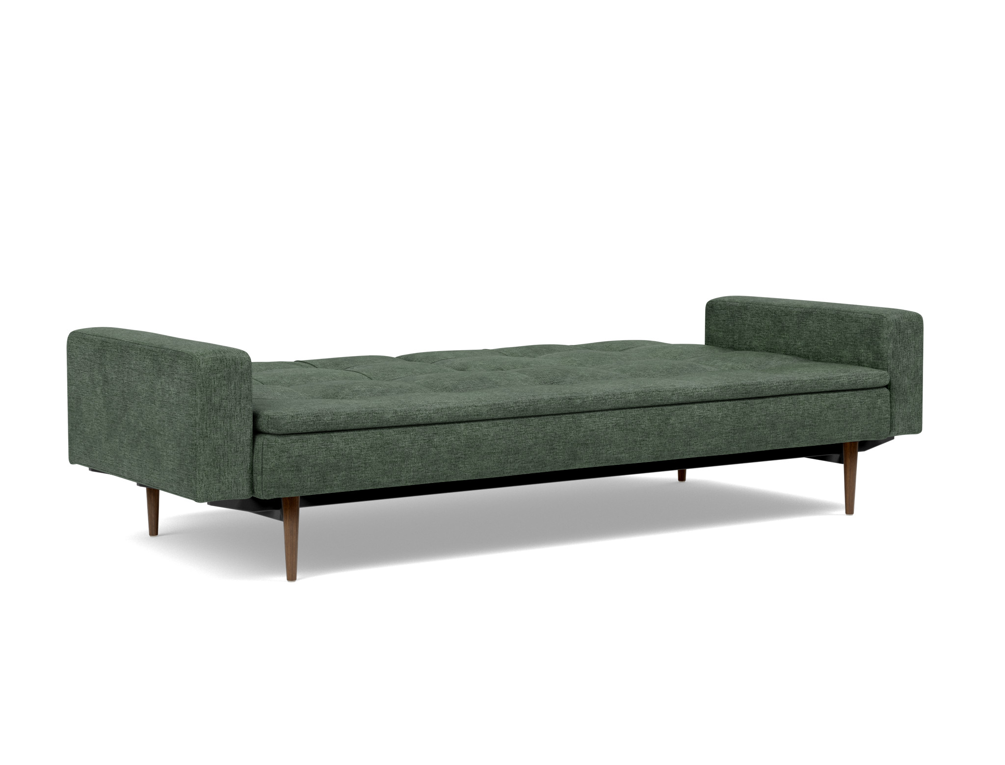 Schlafsofa Dublexo mit Armlehnen Flachgewebe Avella 281-Pine-Green Beine Styletto Eiche dunkel