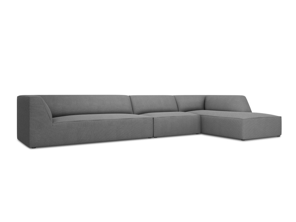 Cosmopolitan Design Ecksofa Siena 5-Sitzer Strukturierter Stoff Ottawa Grau Rechts
