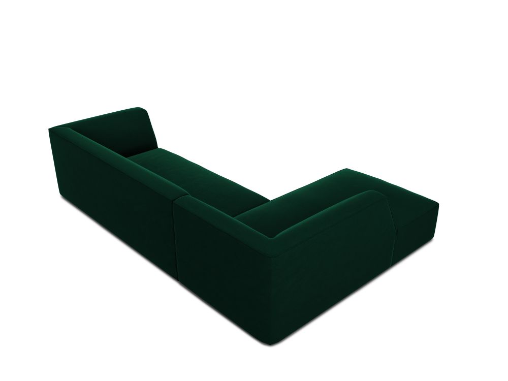 Cosmopolitan Design Ecksofa Siena 4-Sitzer Samt Salvador Flaschengrün Links