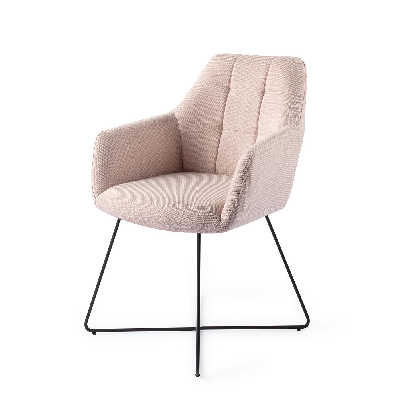 Jesper Home Esszimmerstuhl Noto Petal-Pink Cross Schwarz