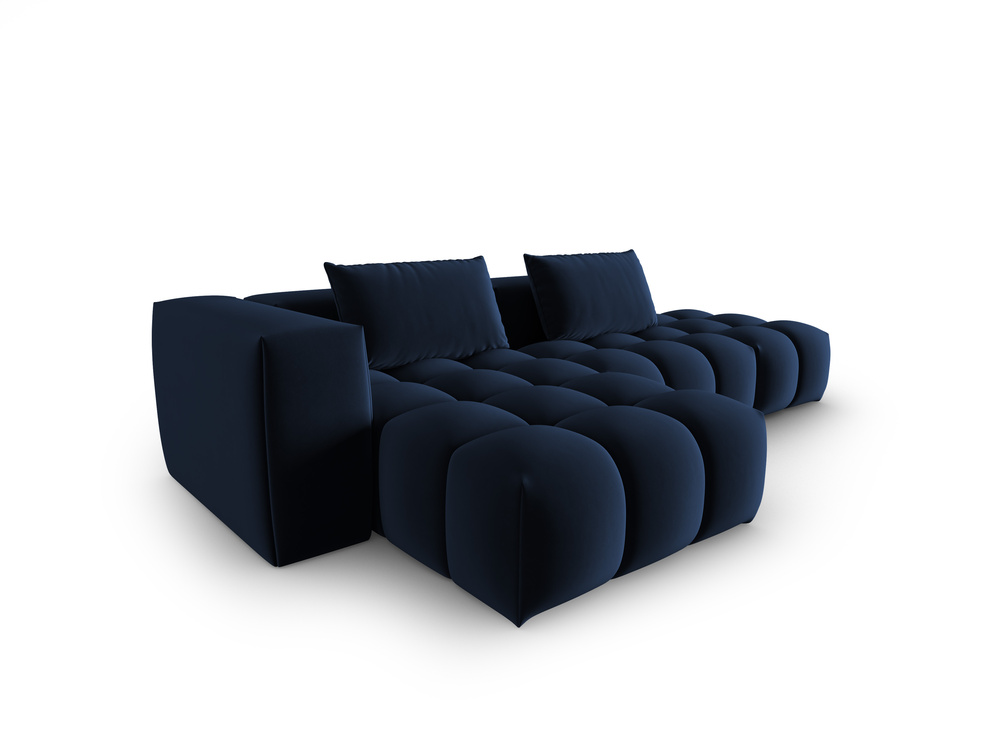 Cosmopolitan Design Ecksofa Verona 4-Sitzer offen Samt Casino Königsblau Links