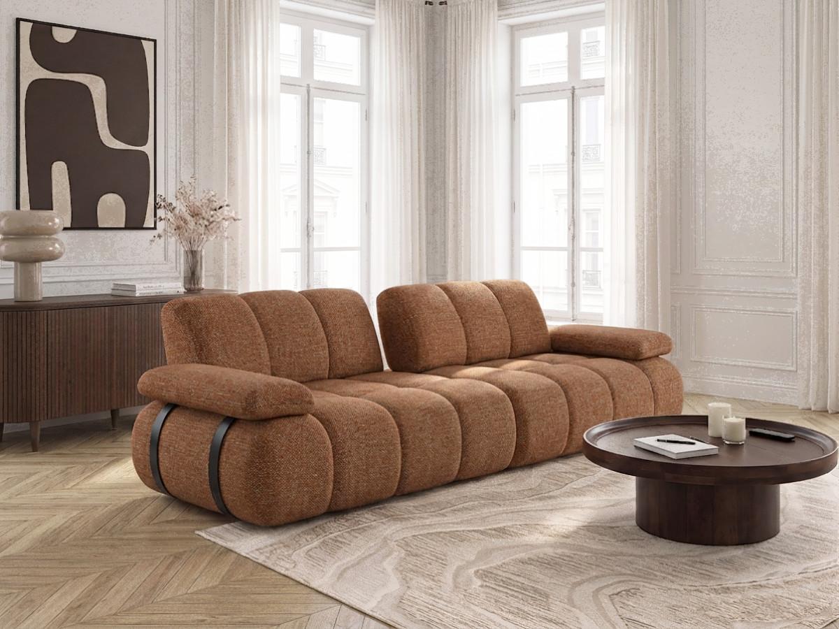 Bobochic Rivoli Sofa 4-Sitzer Melange-Stoff Orange