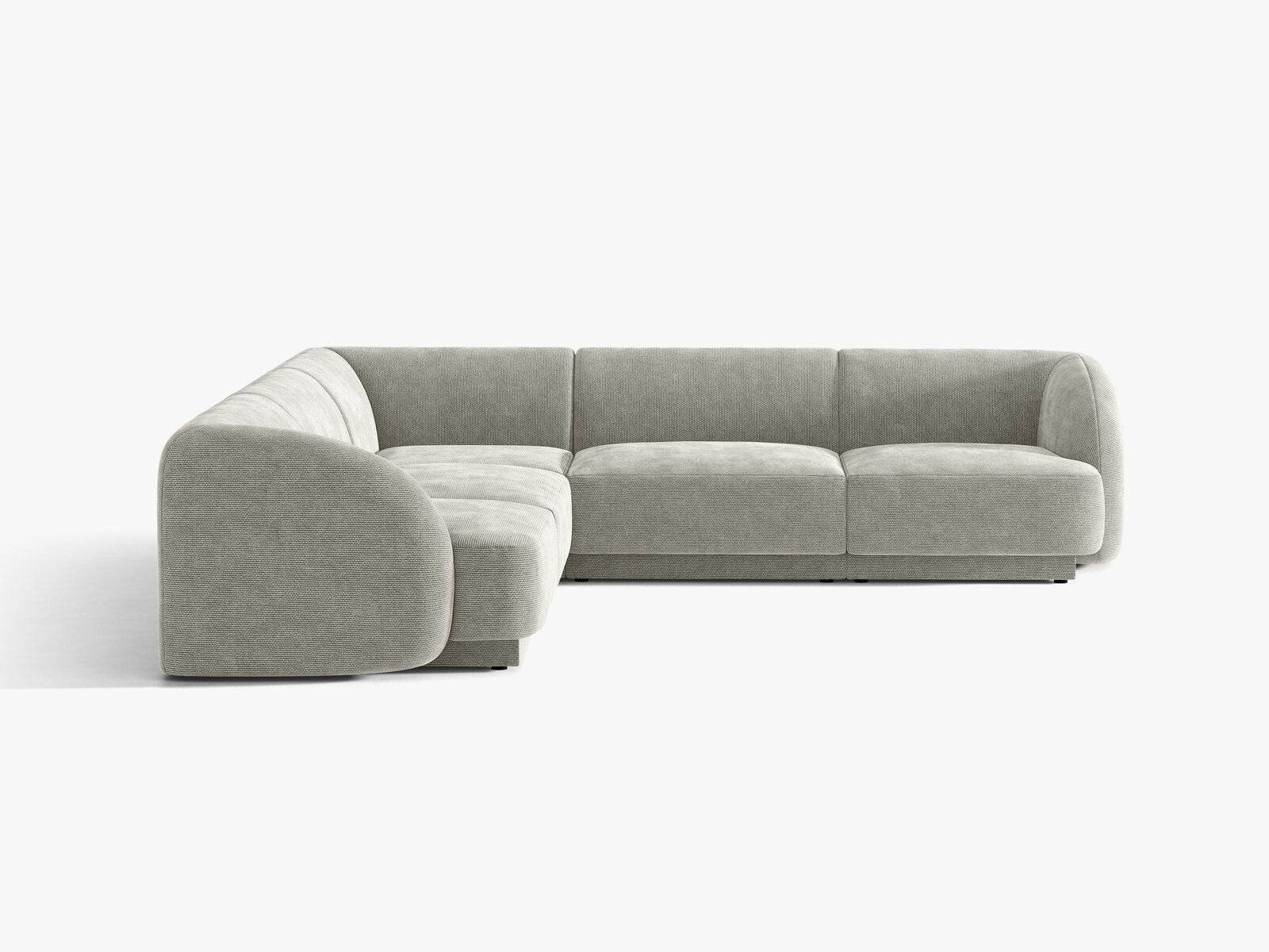 Micadoni 5-Sitzer Symmetrisches Ecksofa Miley Chenille Haga Hellgrau