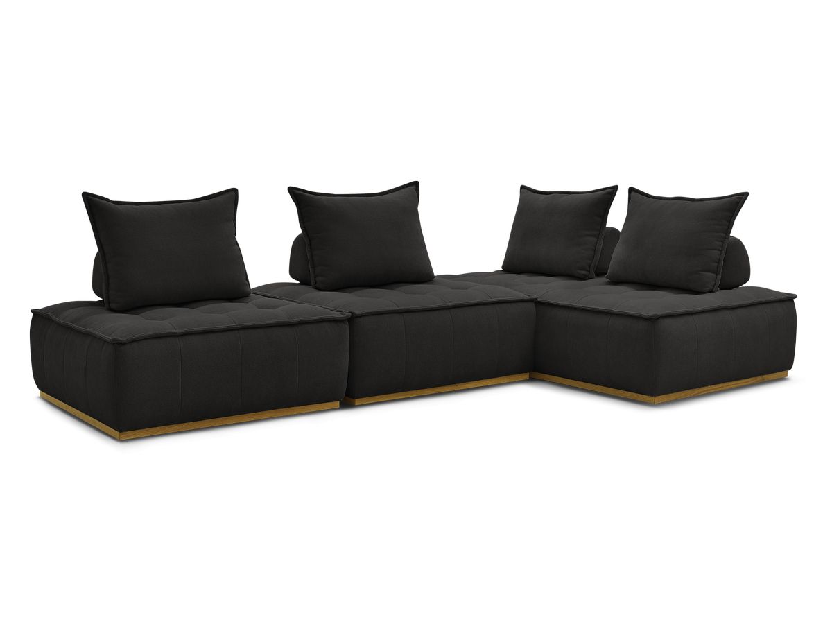 Bobochic Elisa Ecksofa Strukturstoff Schwarz
