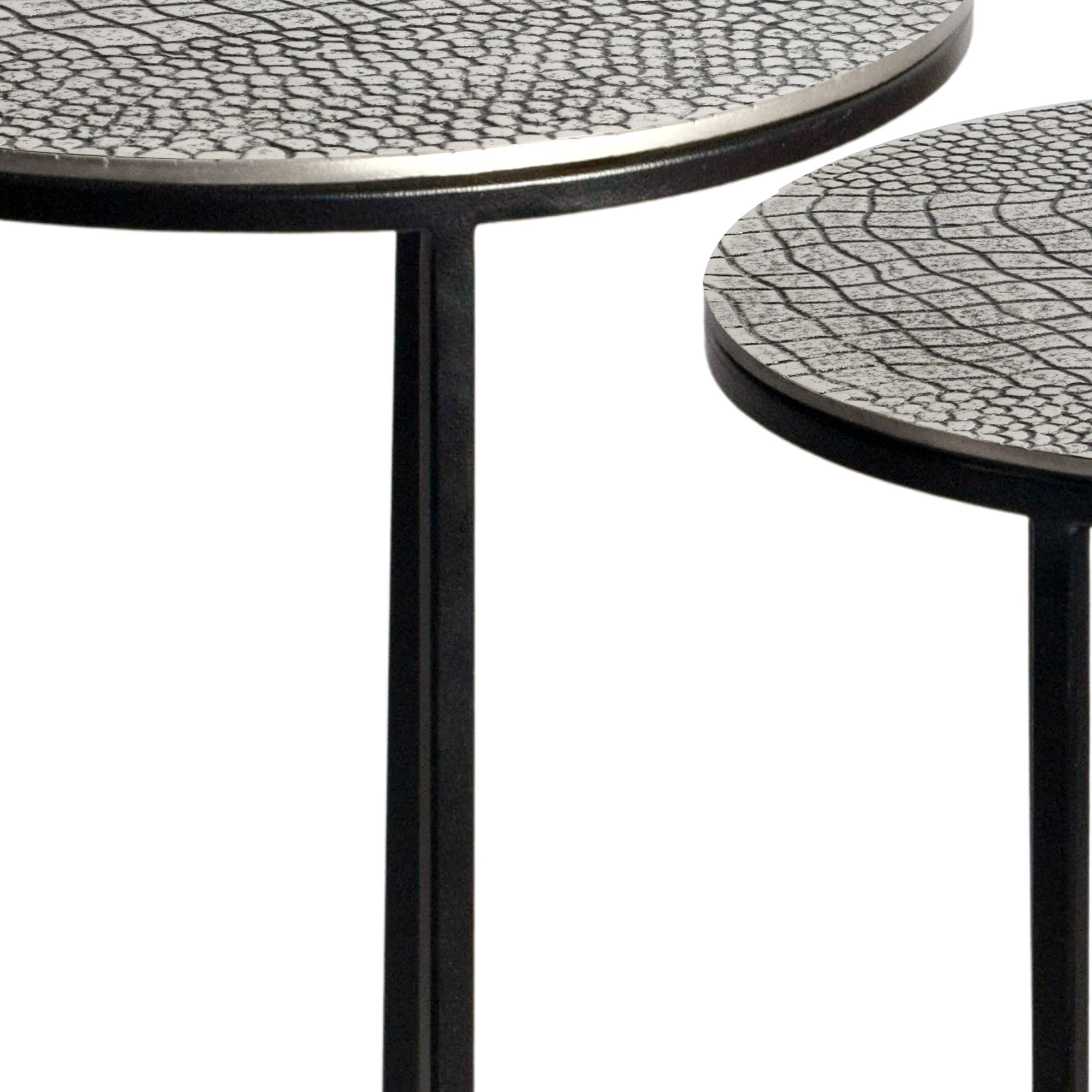 Satztisch 2er-Set Sandnes Aluminium Silber Ø 40 × H 48 cm