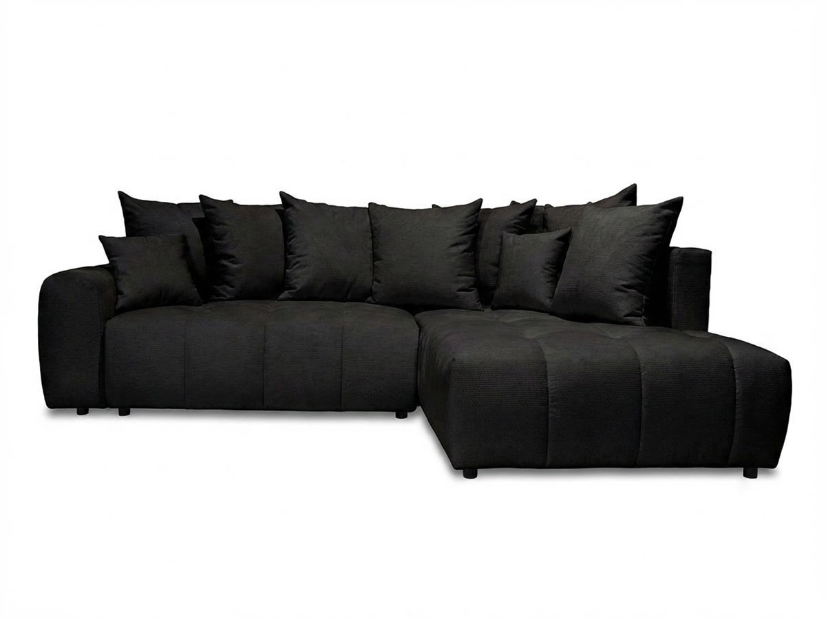 Bobochic Roxelane Ecksofa mit Schlaffunktion und Bettkasten Melange-Stoff Dunkelgrau Ecke rechts