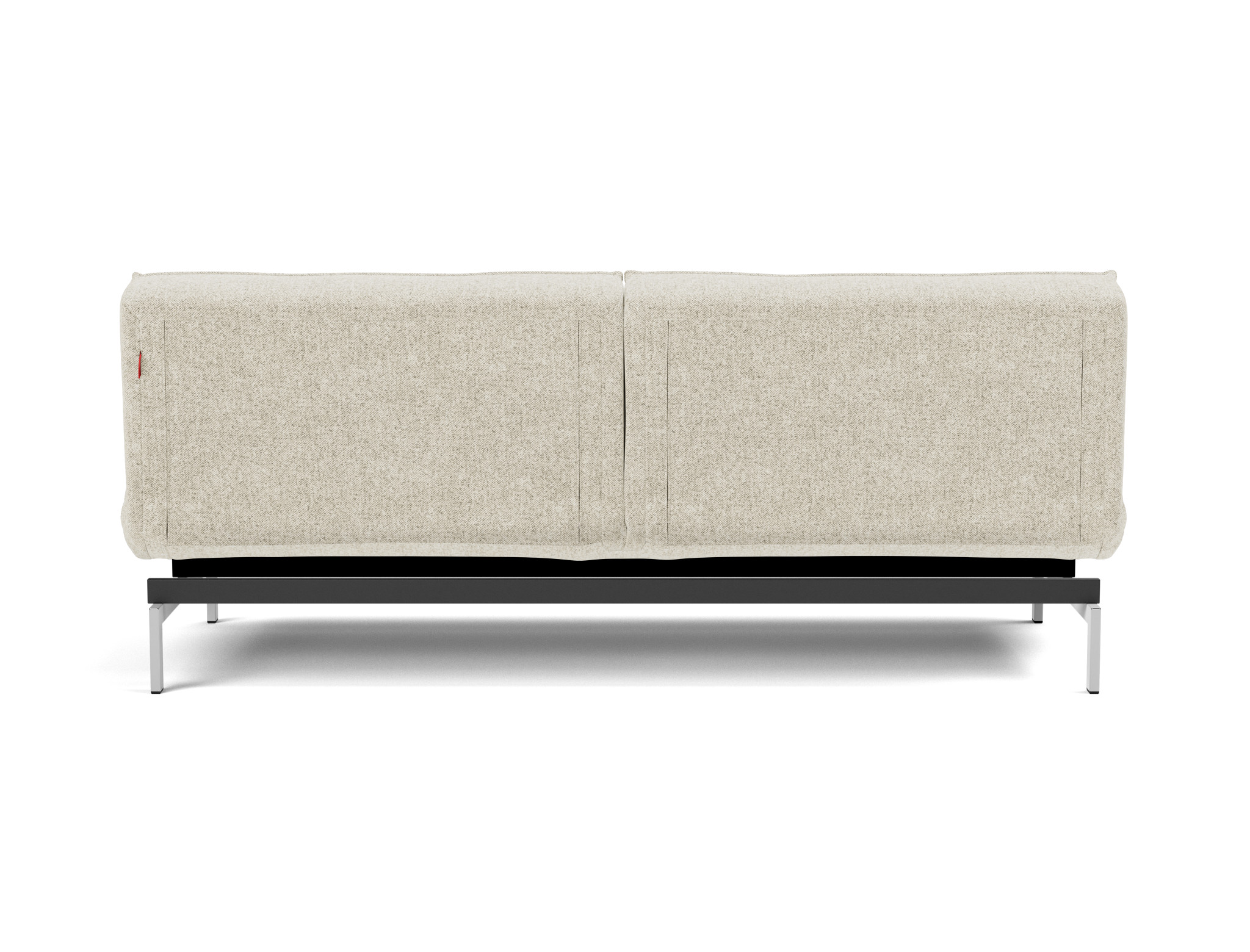 Schlafsofa Splitback Strukturierter Stoff Taura 357-Off-White Beine Chrom