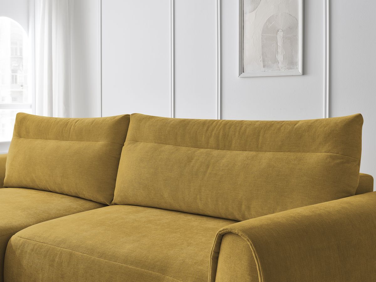 Bobochic Aden Ecksofa 293 × 152 cm Stoff Gelb Ecke links