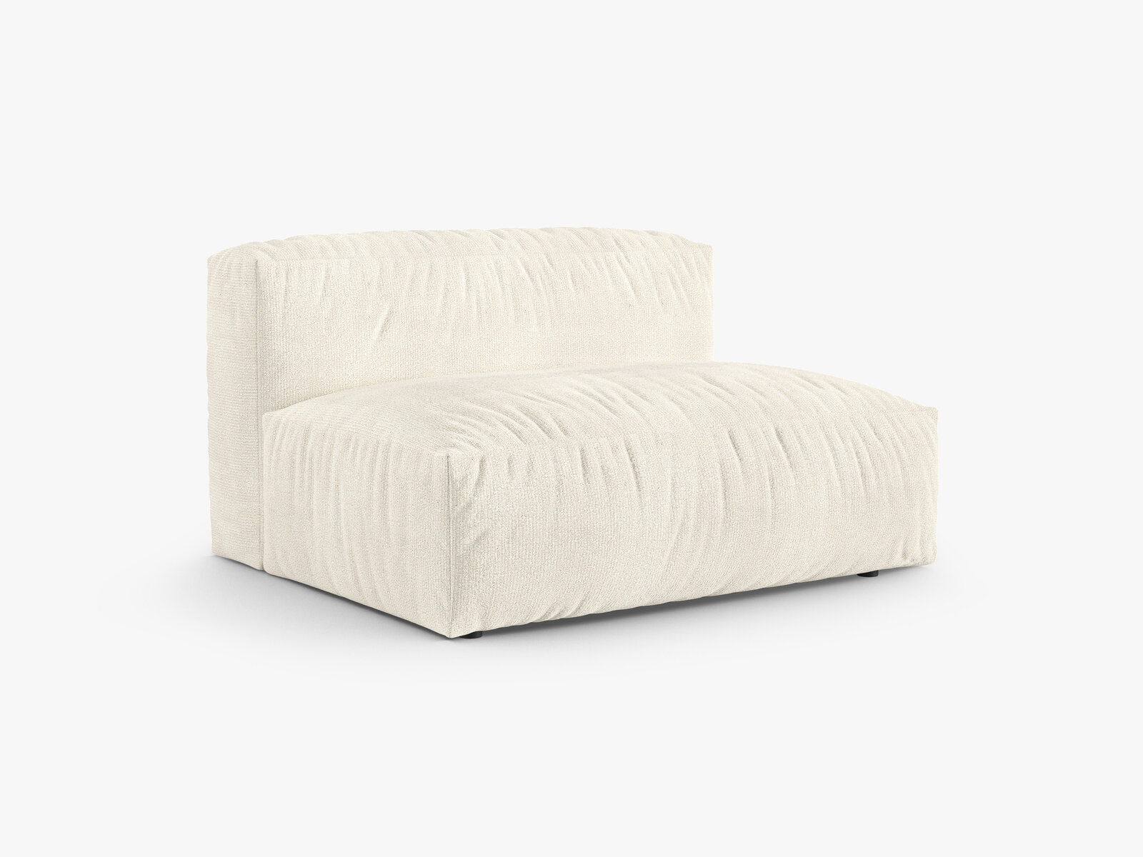 Micadoni Mittelmodul Martina 1-Sitzer Groß 90cm Sitztiefe Boucle Monet Elfenbein