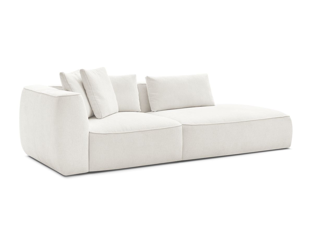 Bobochic Leopold Sofa 3-Sitzer Strukturstoff Weiß Armlehne links