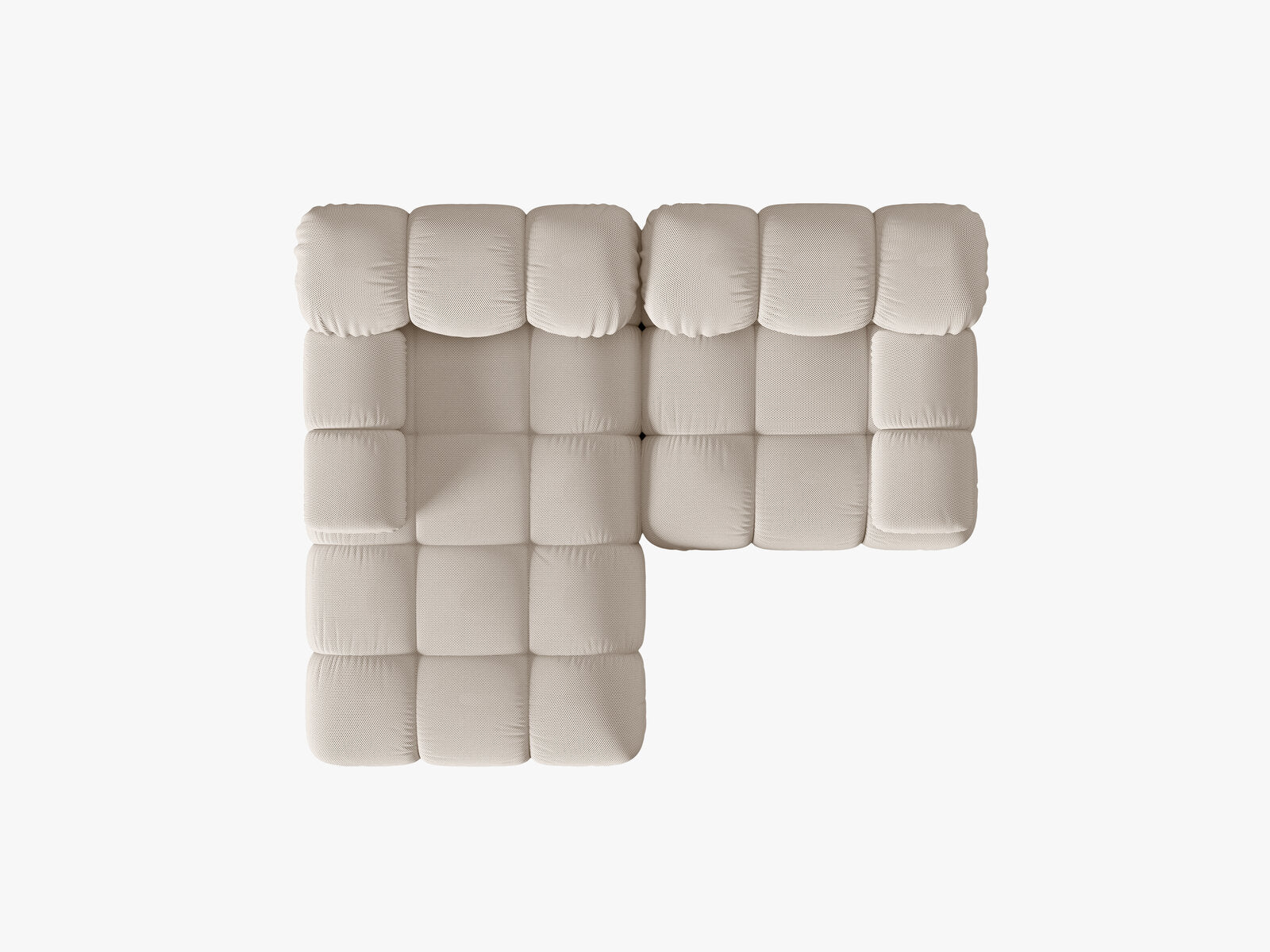 Micadoni Modulares Ecksofa Bellis 3-Sitzer Links 3D-Stoff Sonic Helles Beige